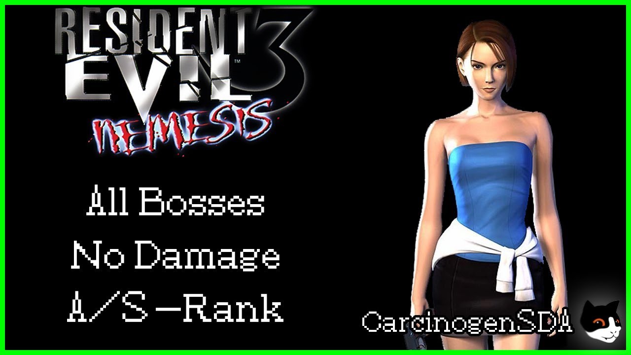 Resident Evil 3 (PS1) - No Damage, All Nemesis (All Bosses) (Hard, S Rank)