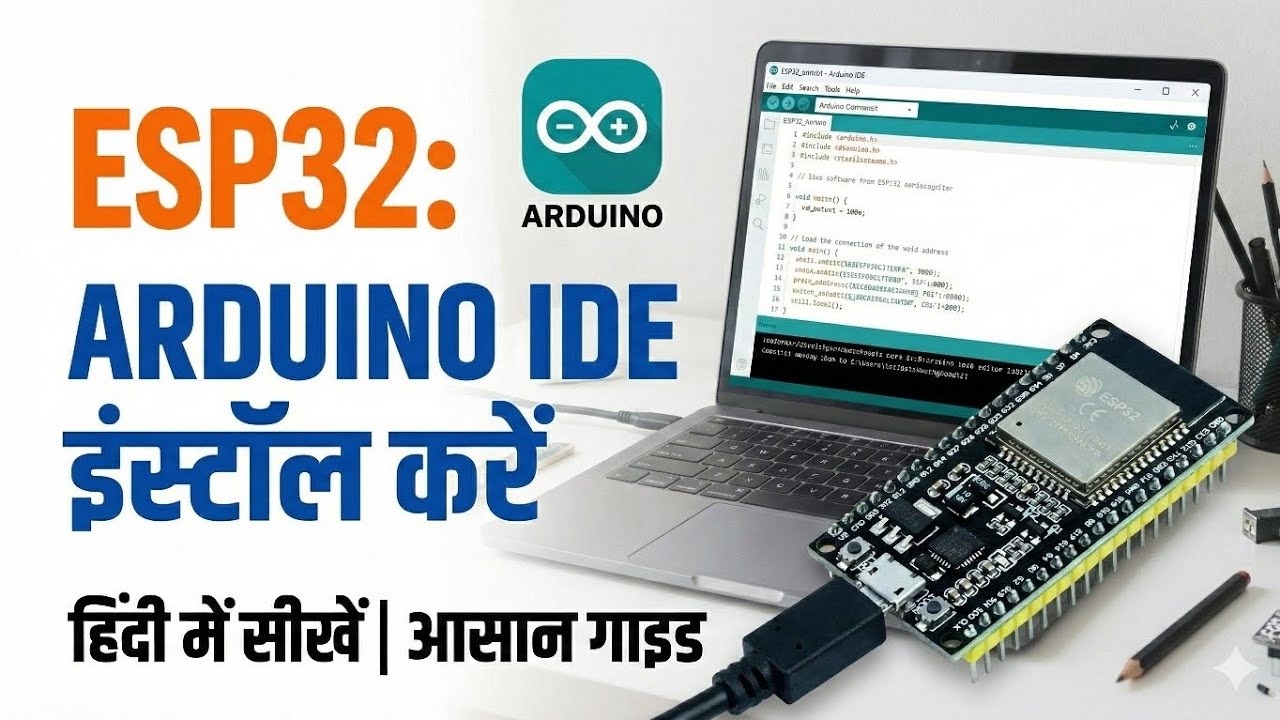 How to Install ESP32 in Arduino IDE (Hindi) | Complete Setup & First Code Guide