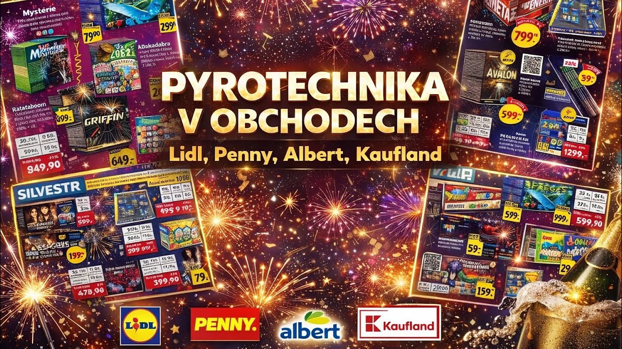 PYROTECHNIKA V OBCHODECH 2025 | Kaufland, Lidl, Penny, Albert od 27.12 do 31.12