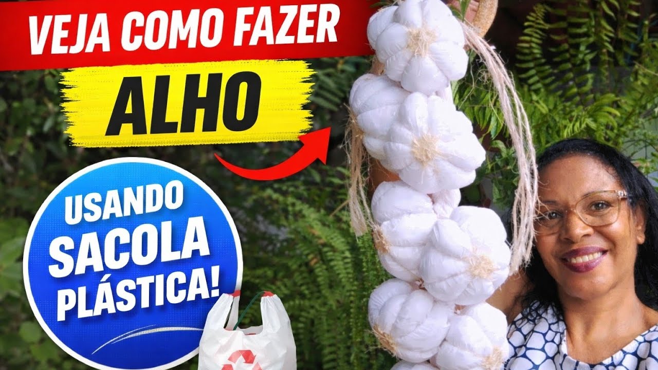 Como fazer alho 🧄 com sacola plástica #reciclagem 