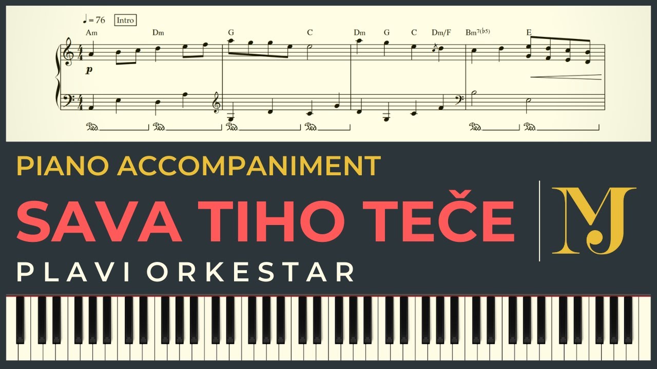 SAVA TIHO TECE – Plavi orkestar | Piano Karaoke Cover & Tekst + NOTE za klavir