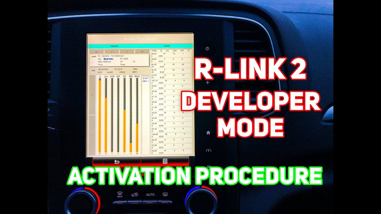 Руководство по активации режима разработчика R-Link 2 | Режим отладки Renault R-Link 2