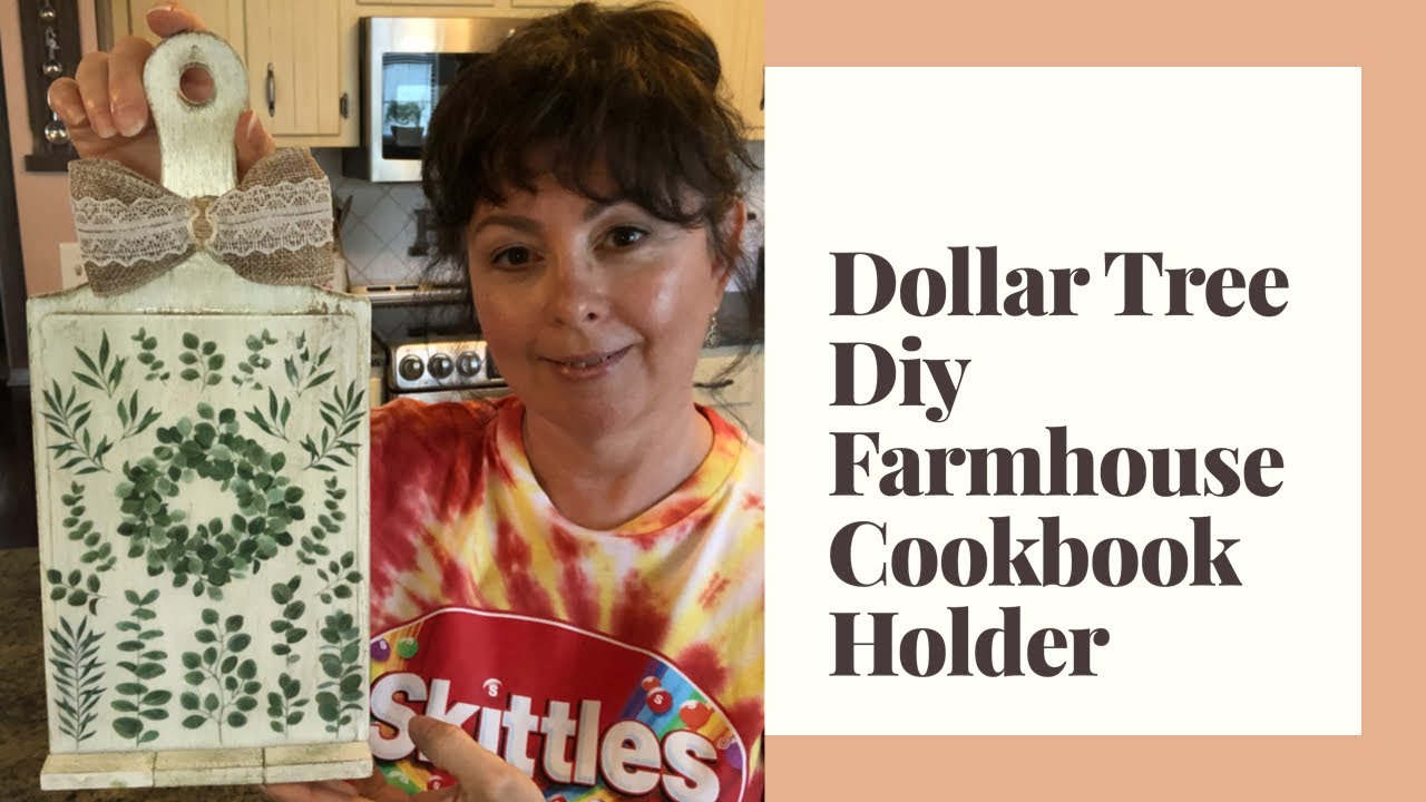 Dollar Tree Diy Farmhouse Cookbook Holder | Dollar Tree Cutting Board Crafts