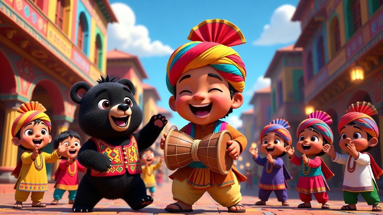 देखो एक मदारी आया | Madari Bear Dance Song | Hindi Kids Rhymes | 3D Cartoon Nursery Rhyme