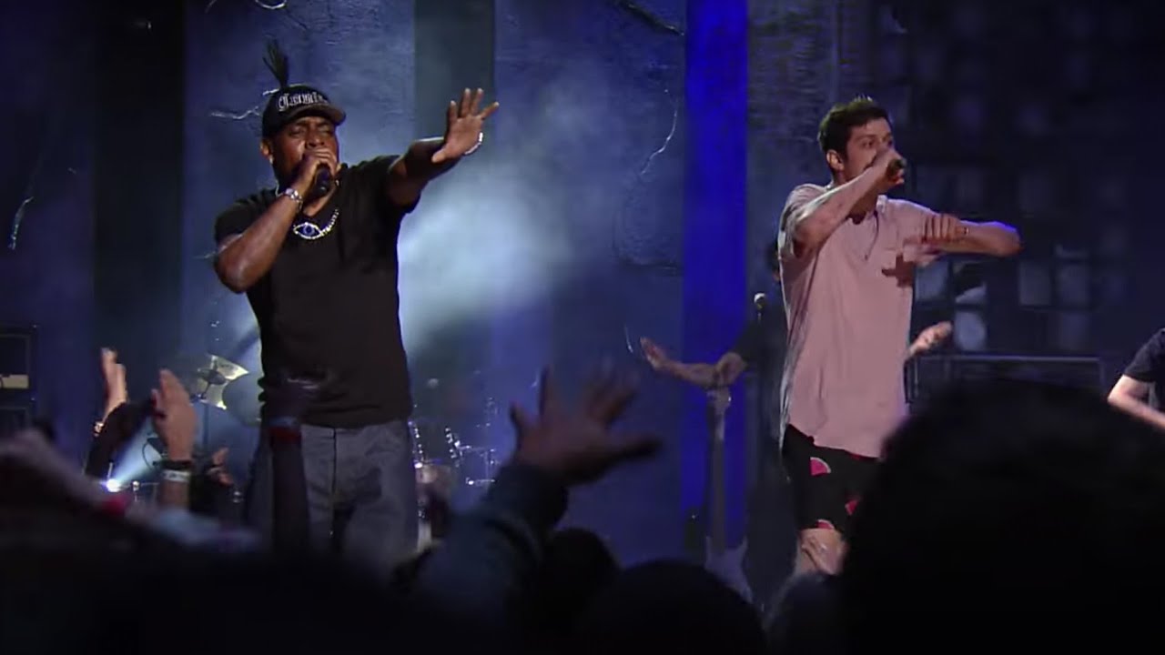 Coolio and Pete Davidson performing 