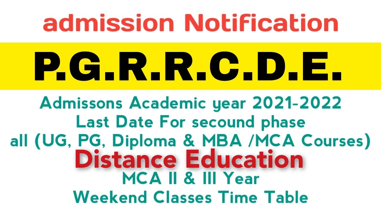 Admissons Notification for Academic year 2021-2022 | UG | PG | Diploma course | PGRRCDE | OU