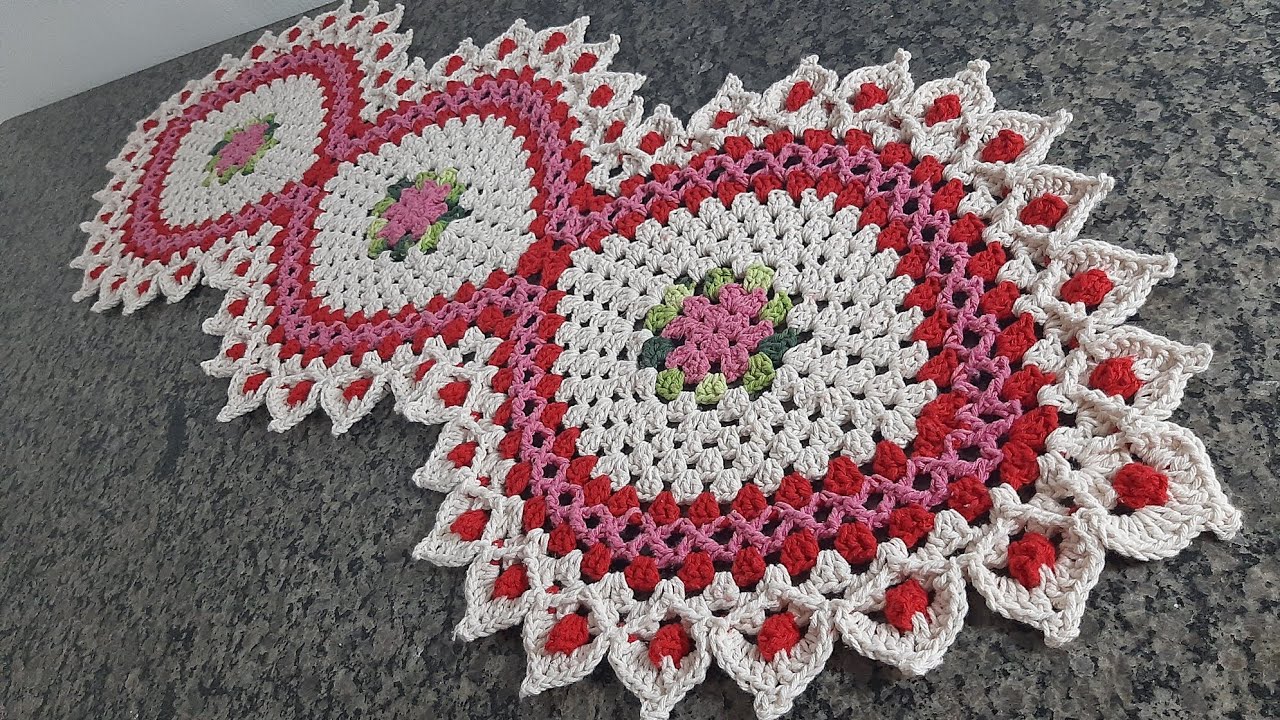 trilho de mesa em croche primavera video aula completa