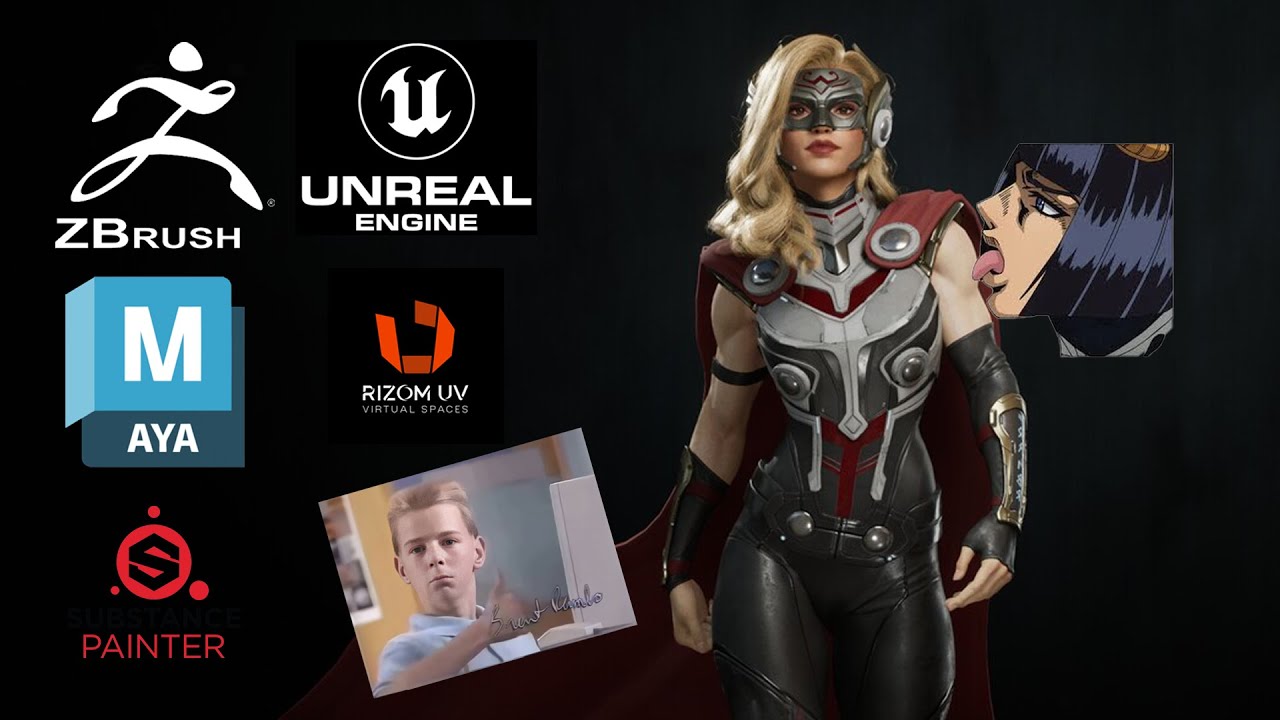 How I make a 3D character game asset in 20 minutes ( just clickbait, don't believe it ) - Lady Thor