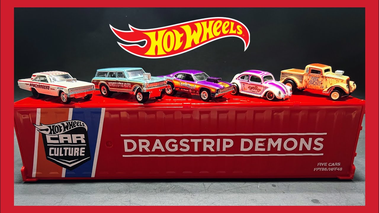 Unboxing Hot Wheels - Dragstrip Demons (The Lions Roar) Container