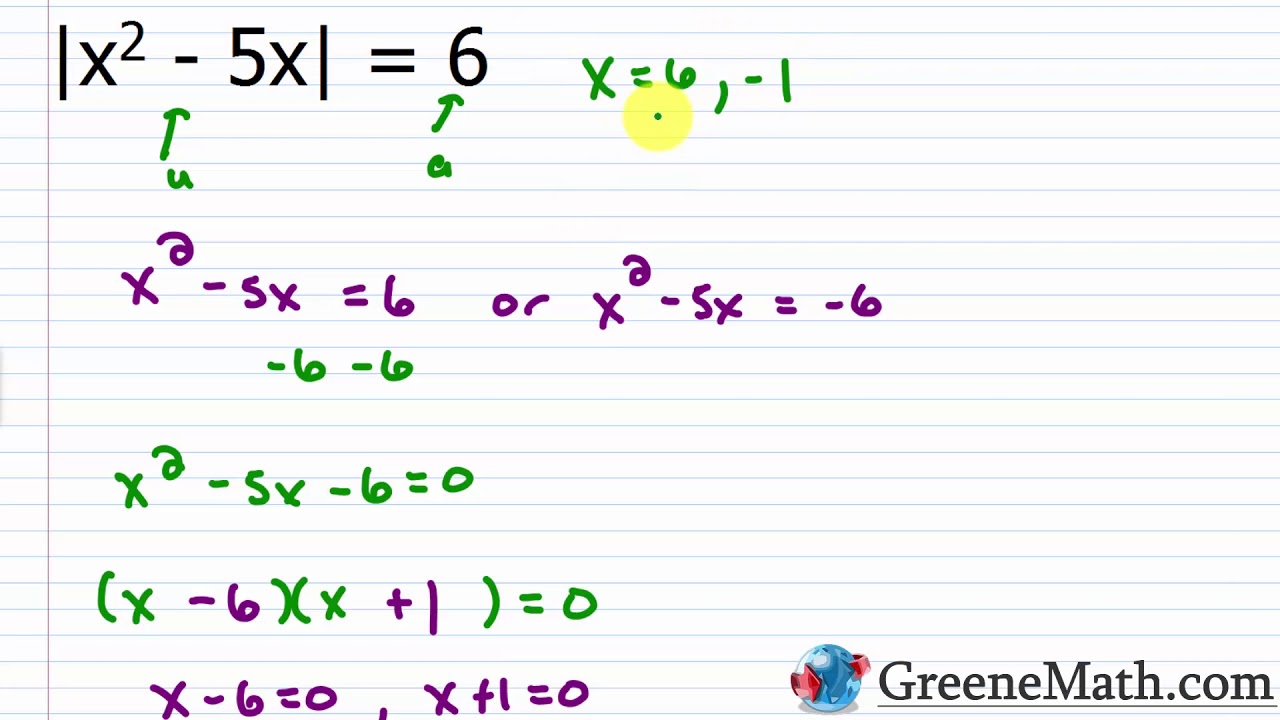 Solving Absolute Value Equations with Quadratic and Rational Expressions