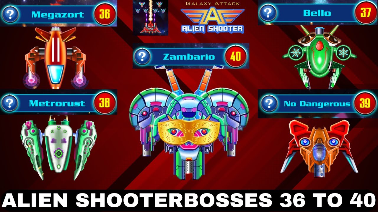 Galaxy Attack Alien Shooter | Boss Mode Level 36 To 40 | All Bosses Epic Fights | Zambario Gamers 🚀🔥