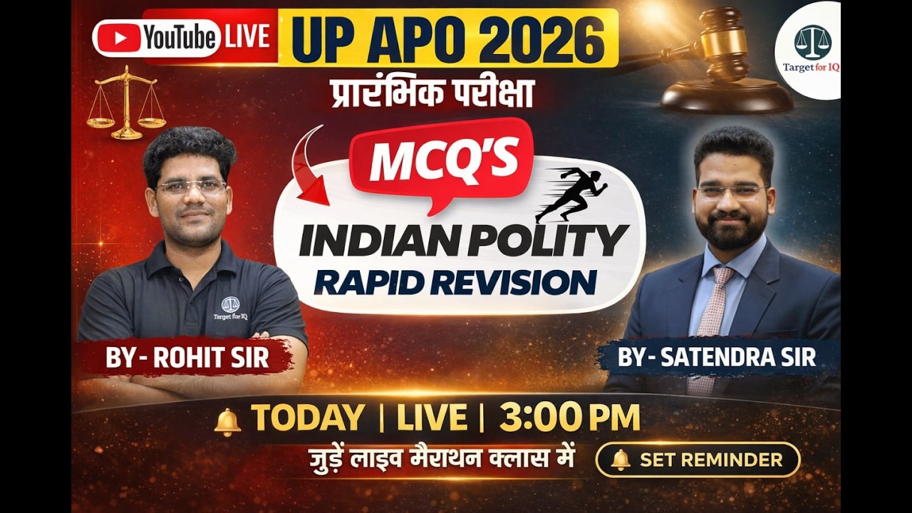 UP APO PRELIMS 2025 | Indian Polity | MCQ's Rapid Revision | Marathon | Polity & Constitution |