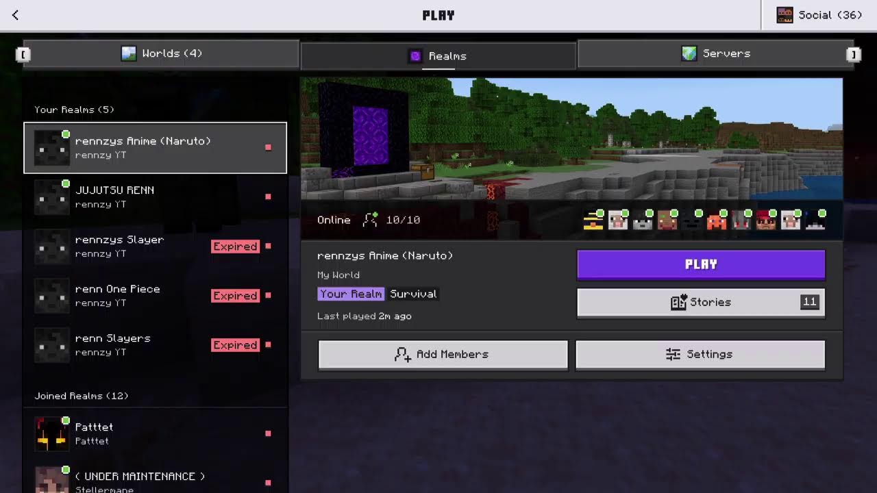 Naruto Minecraft Bedrock Realm with Viewers!!