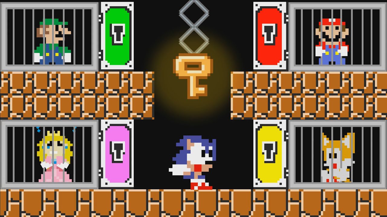 Sonic CHOOSE rescue Mario Luigi Tails Peach Key Door Maze Mayhem (ANIMATION)