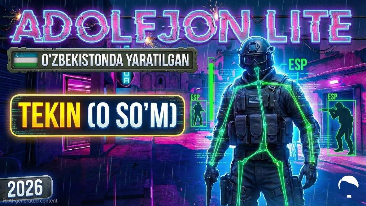 ⚡️ TEKIN CS2 CHIT: Adolfjon Lite — 3 Daqiqada O'rnatish (2026) 🇺🇿