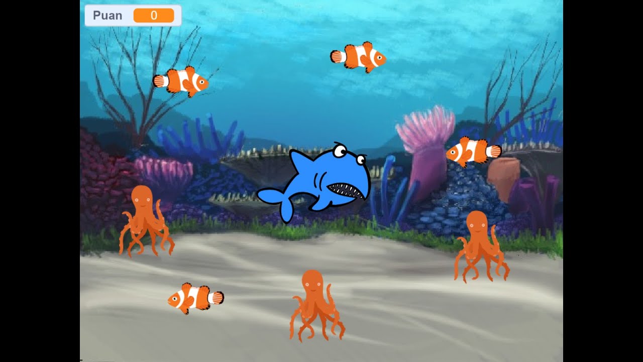 23- Scratch Programlama ile Balık Avı Oyunu Yapımı | Zehirli Ahtapot Modu
