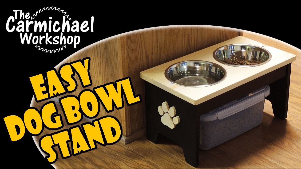 Raised Dog Food & Water Bowl Stand - Easy Woodworking Project