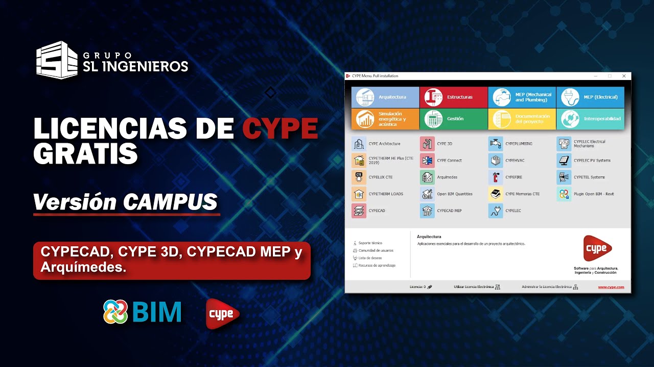 Licencias CYPE - Versión Campus