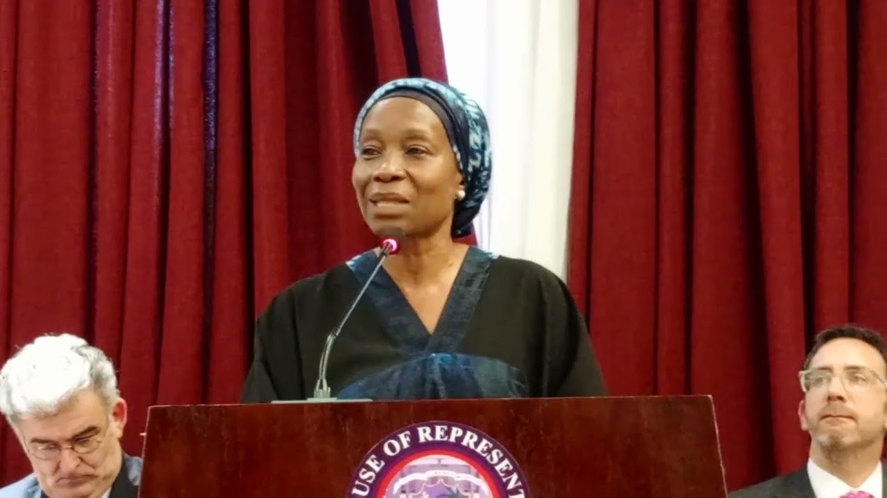 UN Women Country Reep at Liberia Legislature talking about FGM and the need to pass the bill