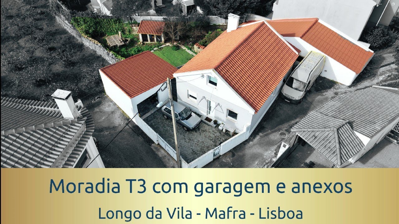 Moradia independente T3 com garagem, jardim e anexos em Longo da Vila, Mafra, Lisboa
