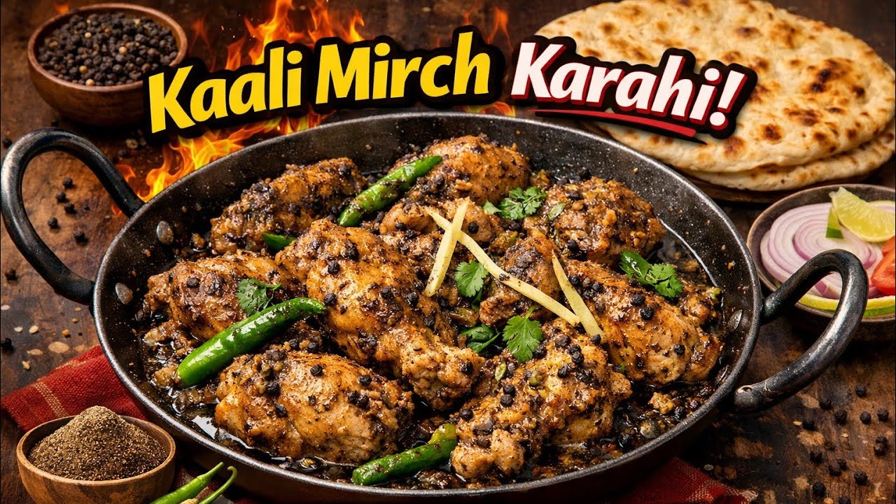 Kaalimirchkarahi#desirecipe#cooking