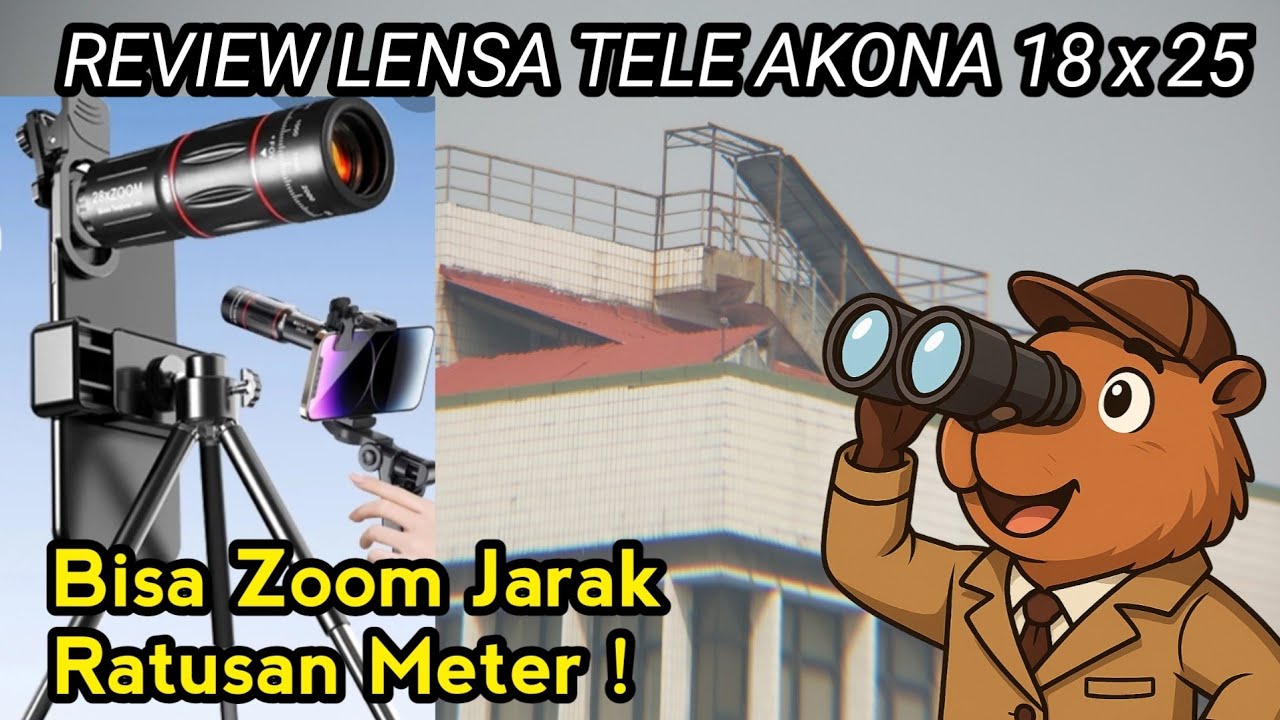 Review Lensa Kamera hape Akona Zoom 18 x 25 - Berasa Pegang Sniper !