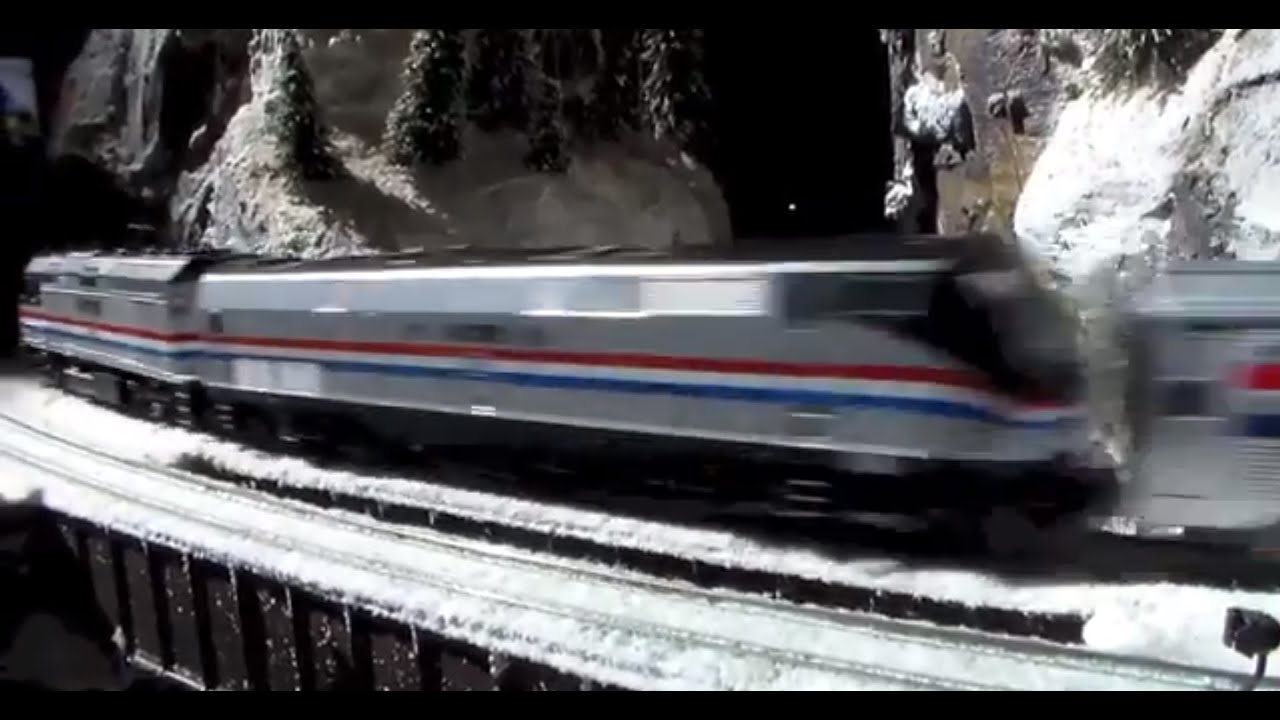 Chasing My Ho Scale Amtrak Exibit Train On Amhest Belt Lines Layout! 3.29.15