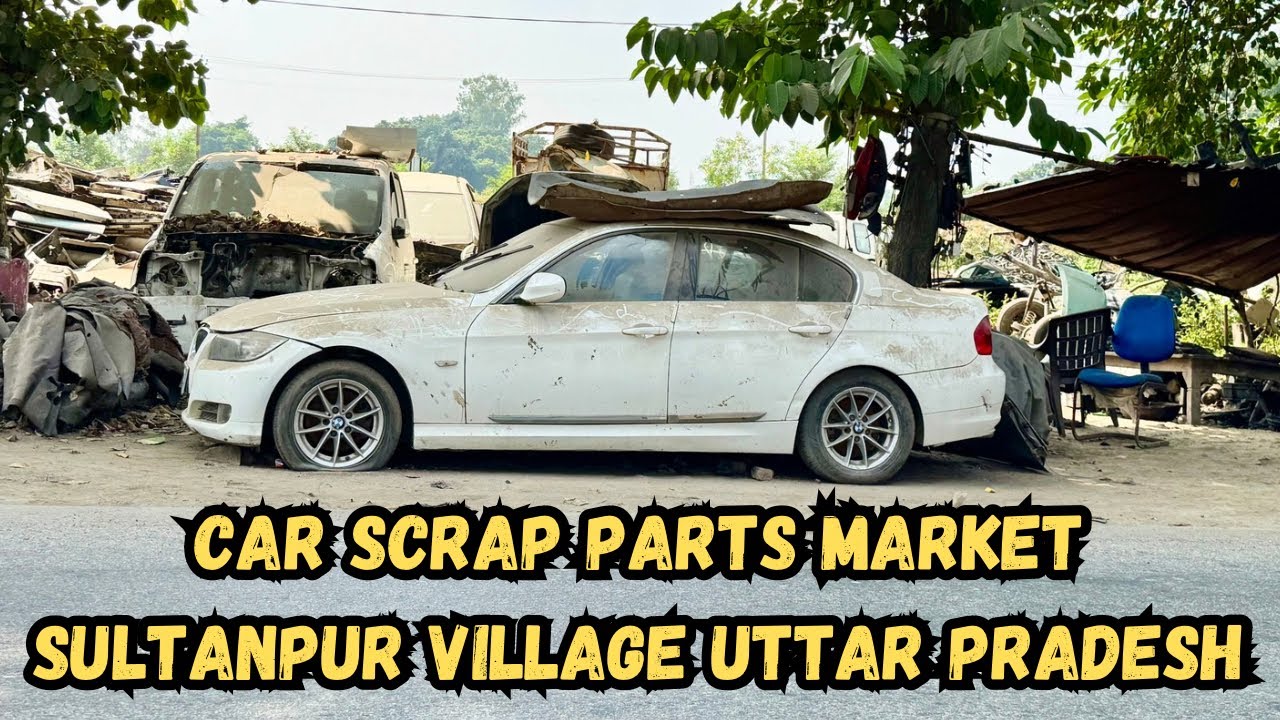 Used car scrap parts market Sultanpur U.P #usedcars #carspareparts #scrap #automobile #mechanic