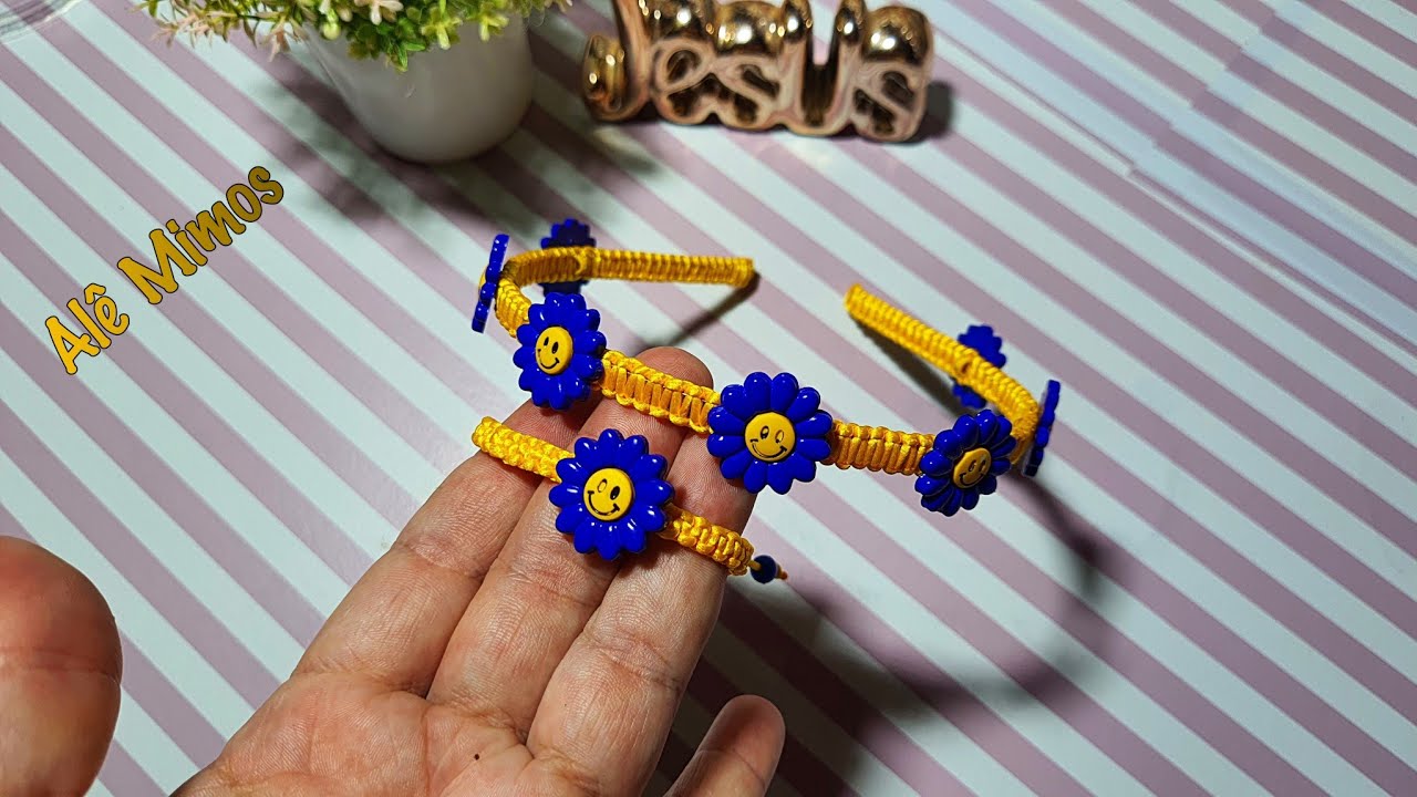 pulseira de macramé continuação do kit