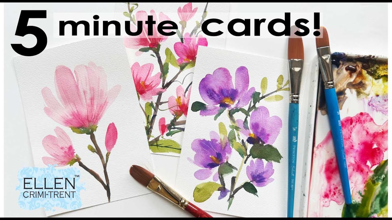 EASY Watercolor Floral Cards for Mothers Day & Birthday!