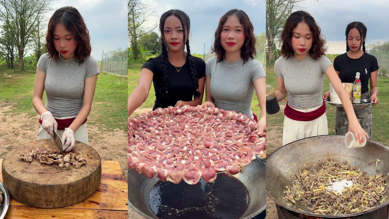 Amazing cooking deep fried gizzard for stir dry rice recipe