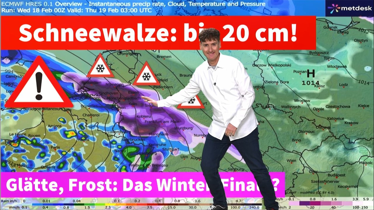 UNWETTERWARNUNG: bis zu 20 cm nasser Neuschnee! Schneebruch, Verkehrchaos! Dann kommt Frühlingsluft