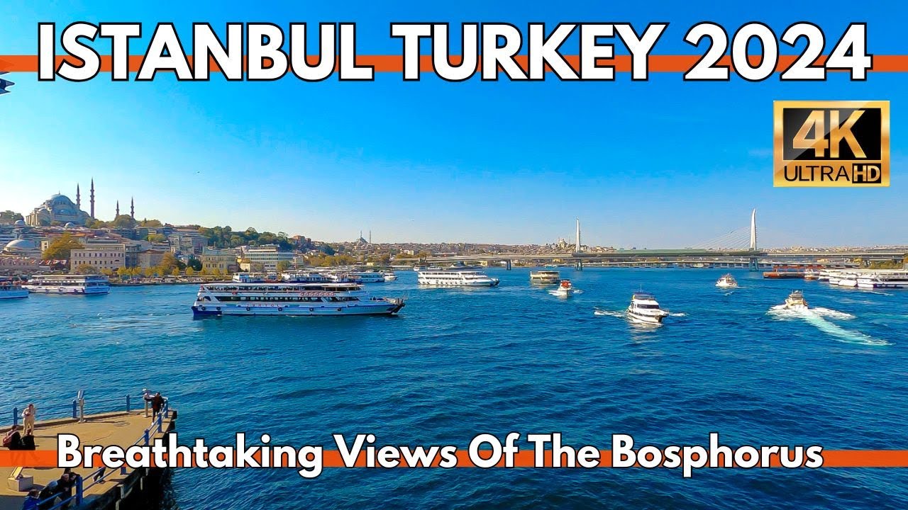 Istanbul Turkey Breathtaking Views Of The Bosphorus  | GALATA BRIDGE TO KARAKOY 4K WALKING TOUR