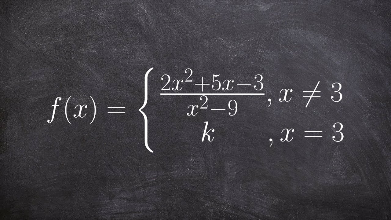 How to find the value  that makes a piecewise function continuous