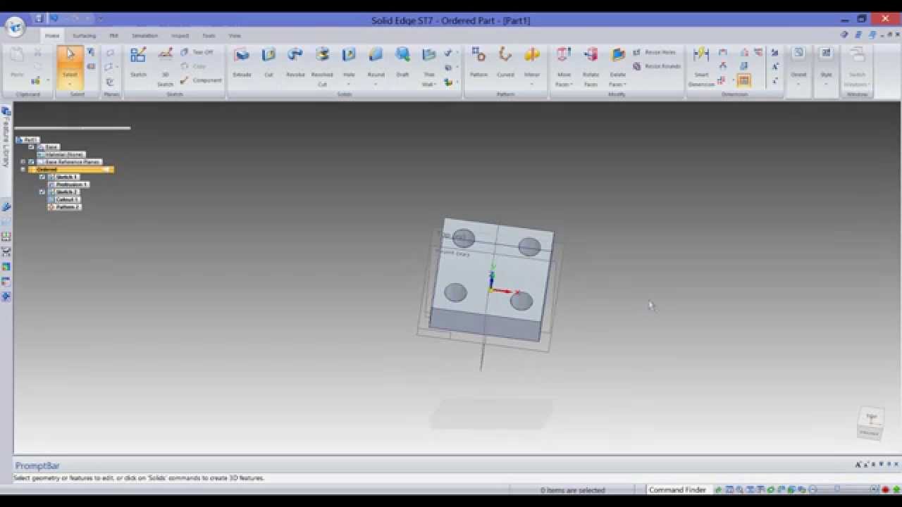 4 | Come usare il pattern e mirror in Solid Edge
