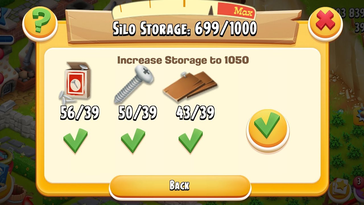 Upgrading 1050 Silo Storage in Hay Day Farm | Level 63 💥