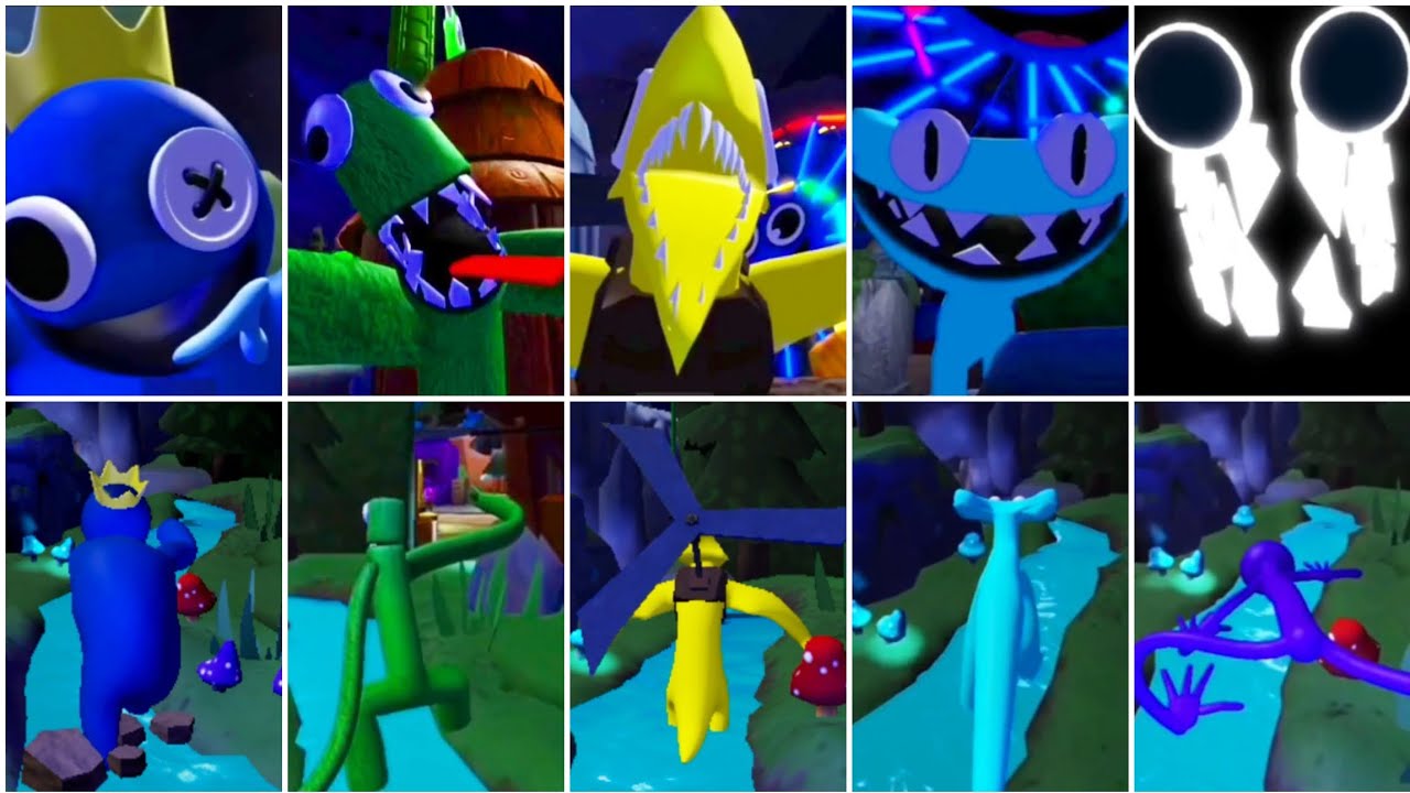 Rainbow friends chapter 2 all jumpscare with Accurate Rainbow friends intro scene Roleplay #Roblox 