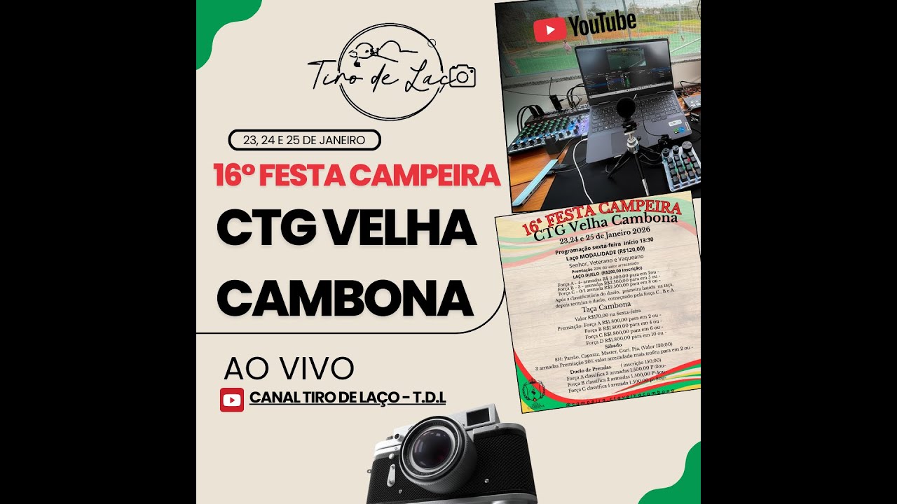 16° FESTA CAMPEIRA CTG VELHA CAMBONA - (DOMINGO 25/01/2026) TARDE