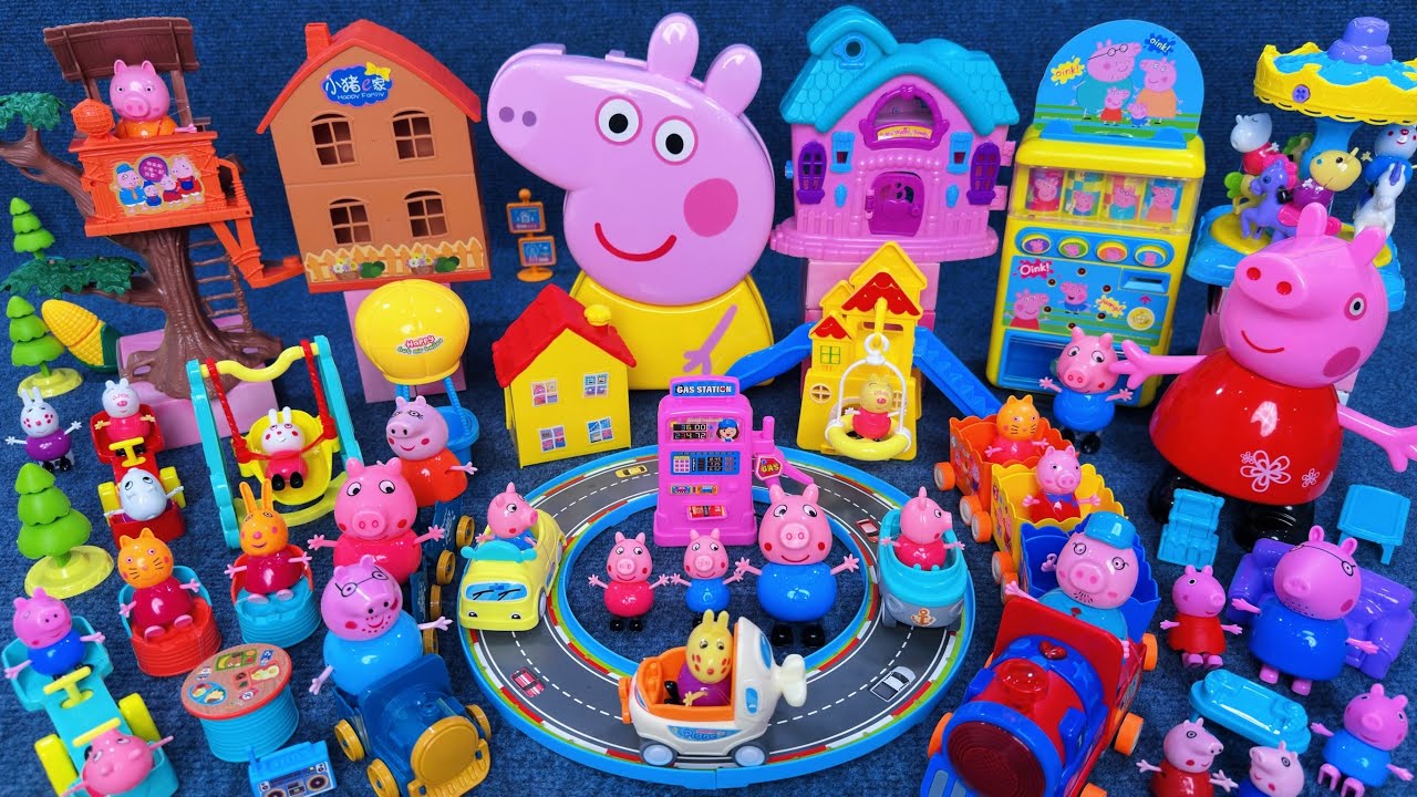 13 Minutes Satisfying with Unboxing Peppa Pig Playground and Track Car Toy World ASMR｜Toys Review