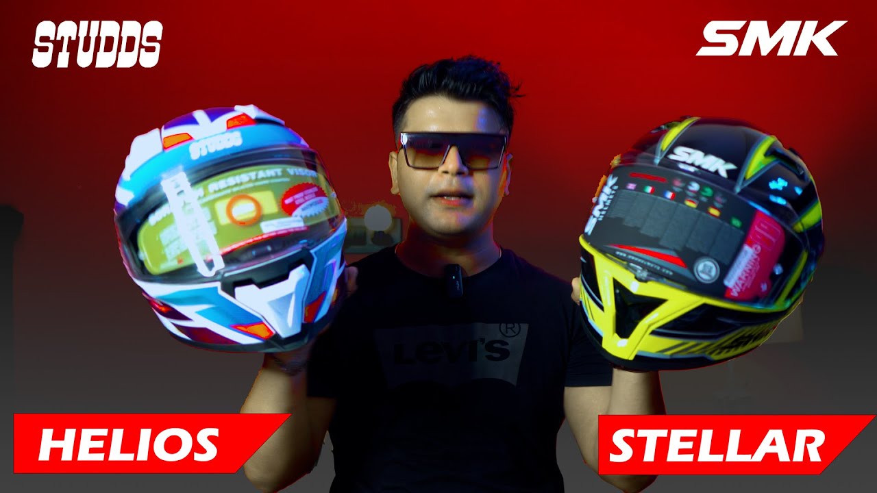 Studds Helios vs SMK Stellar Comparison😍Best Looking Helmet? Best Helmet Under 3000? Helmet Review