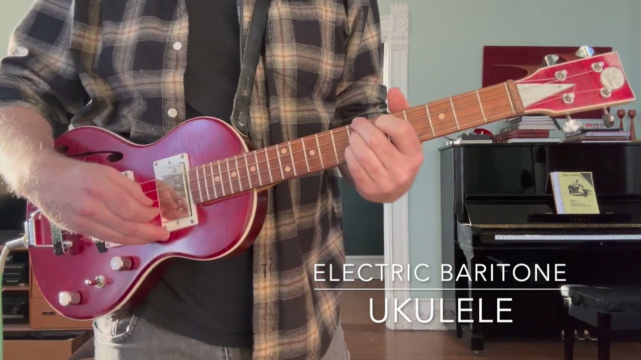 Electric baritone ukulele / tenor guitar - ES125 style, PRS pickups