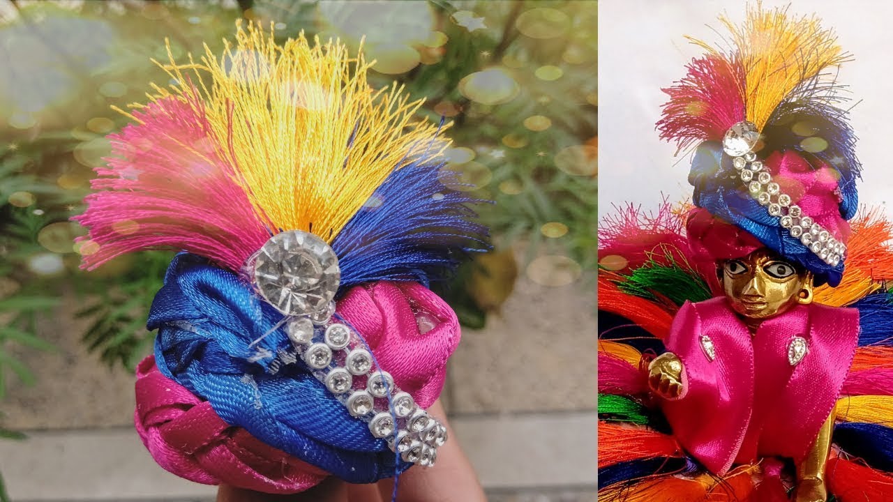 Beautiful Mukut/Turban/Pagri for laddu gopal || step to step