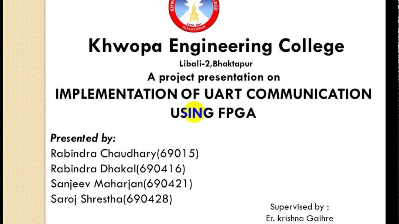 UART communication in sparten 3e FPGA presentation working process