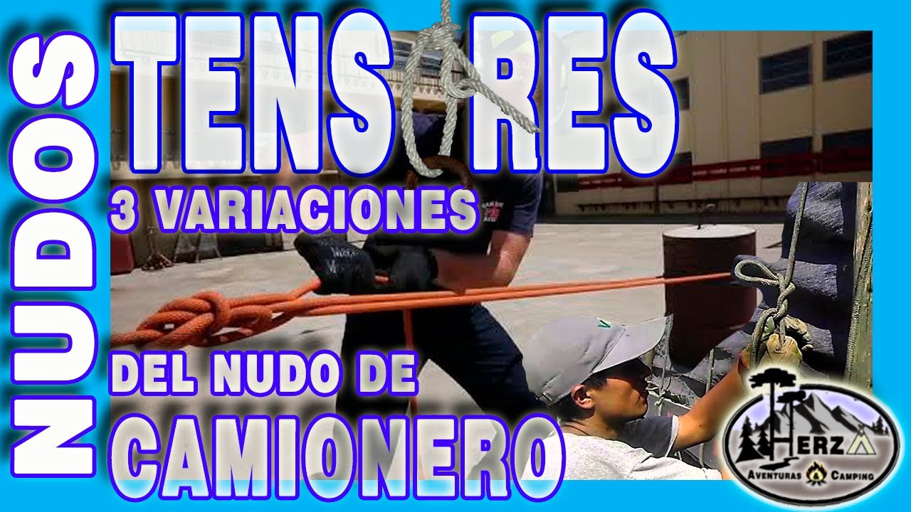 3 NUDOS TENSORES fuertes para CAMPAMENTO con VENTAJA MECANICA 3:1, #NUDO de TRAILERO variaciones🚚🚛🚍