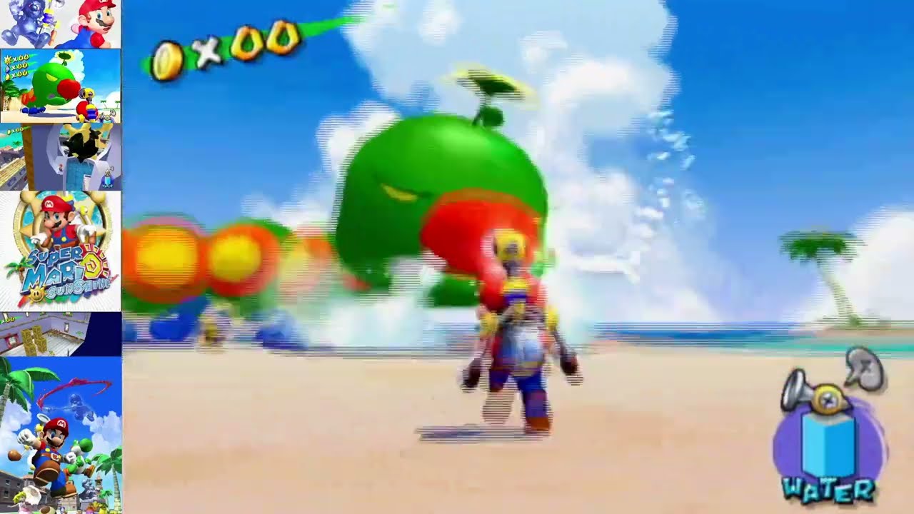 Super Mario Sunshine - 19 - 100% Guide - Gelato Beach: Wiggler Ahoy! Full Steam Ahead!