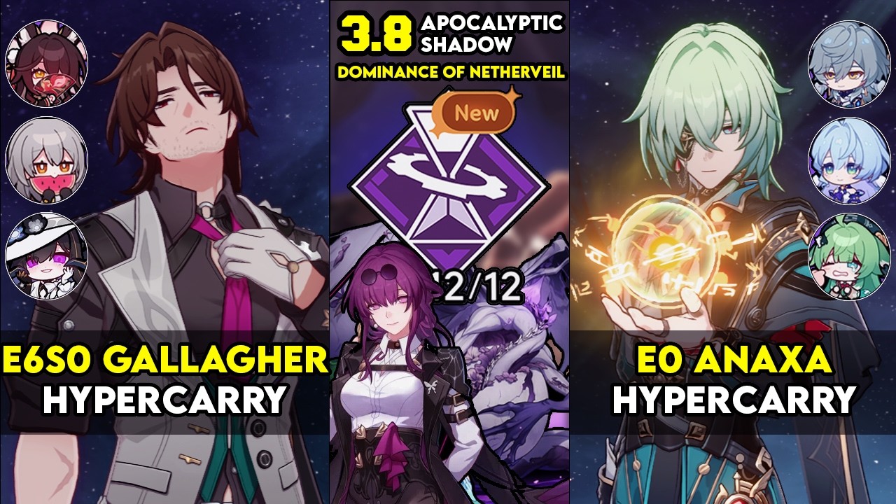 Apocalyptic Shadow 4 FULL CLEAR | E6S0 Gallagher & E0S1 Anaxa Team Showcase | Honkai: Star Rail AS 4
