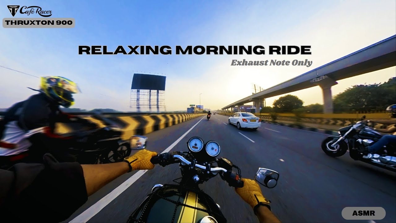 TRIUMPH THRUXTON 900 | MORNING RIDE | EXHAUST NOTE ONLY |  | ASMR |