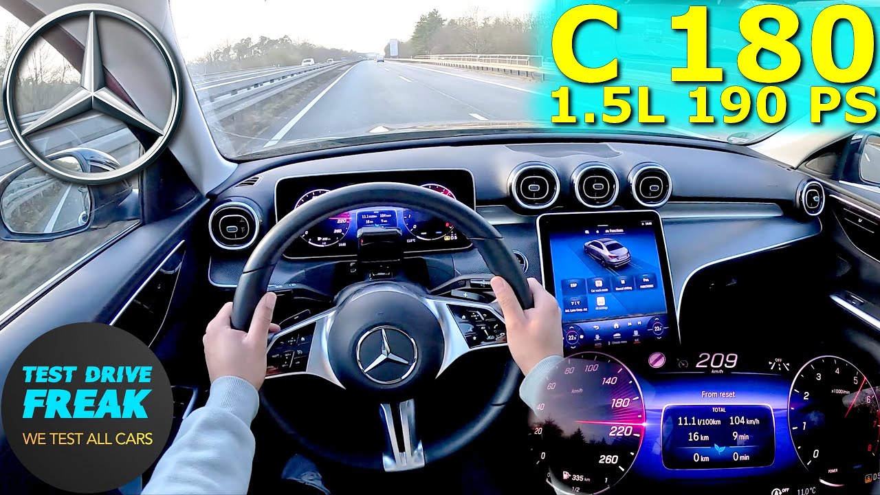 2023 Mercedes Benz C 180 Limousine Sedan 190 PS HIGH SPEED AUTOBAHN DRIVE POV