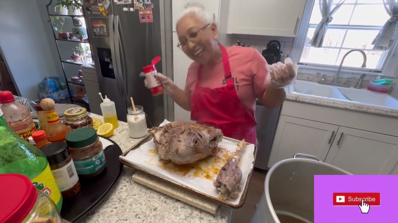 Pierna de venado echa en el horno.