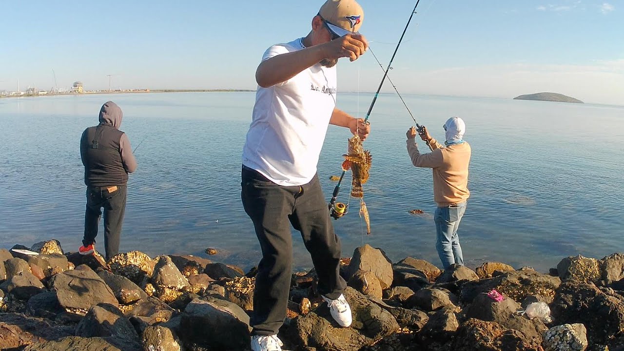 Pesca en la escollera